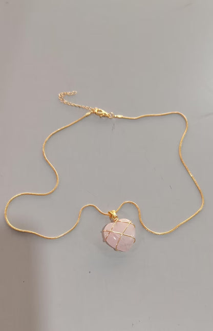 Heart Shaped Barbie Moonstone Necklace