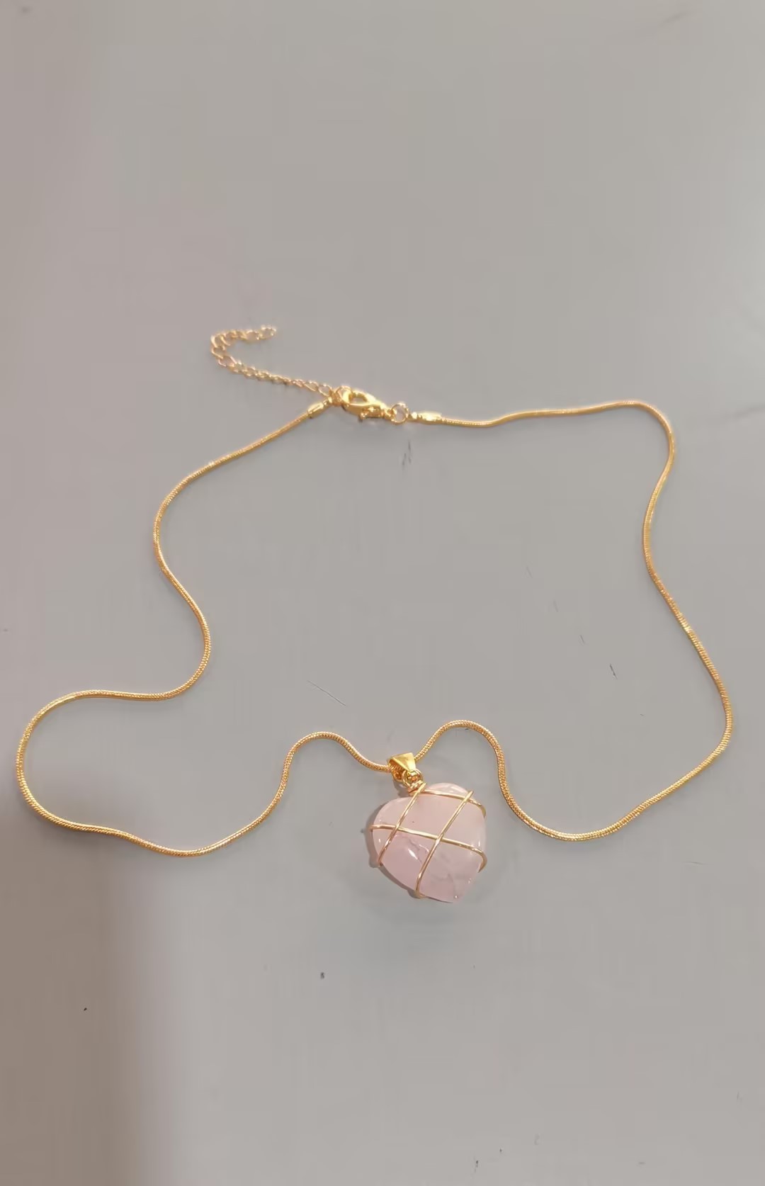 Heart Shaped Barbie Moonstone Necklace