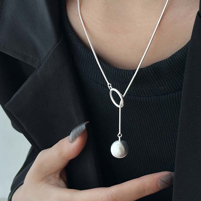 Round Ball Ring Long Necklace