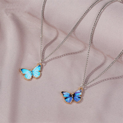Butterfly Pendant Necklace & Bracelet Set
