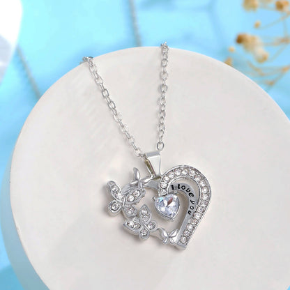 Heart Butterfly Love Necklace