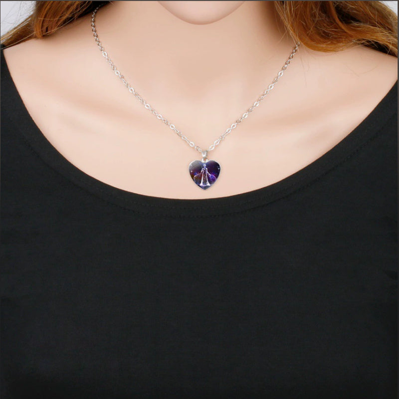 Zodiac Heart Pendant Necklace