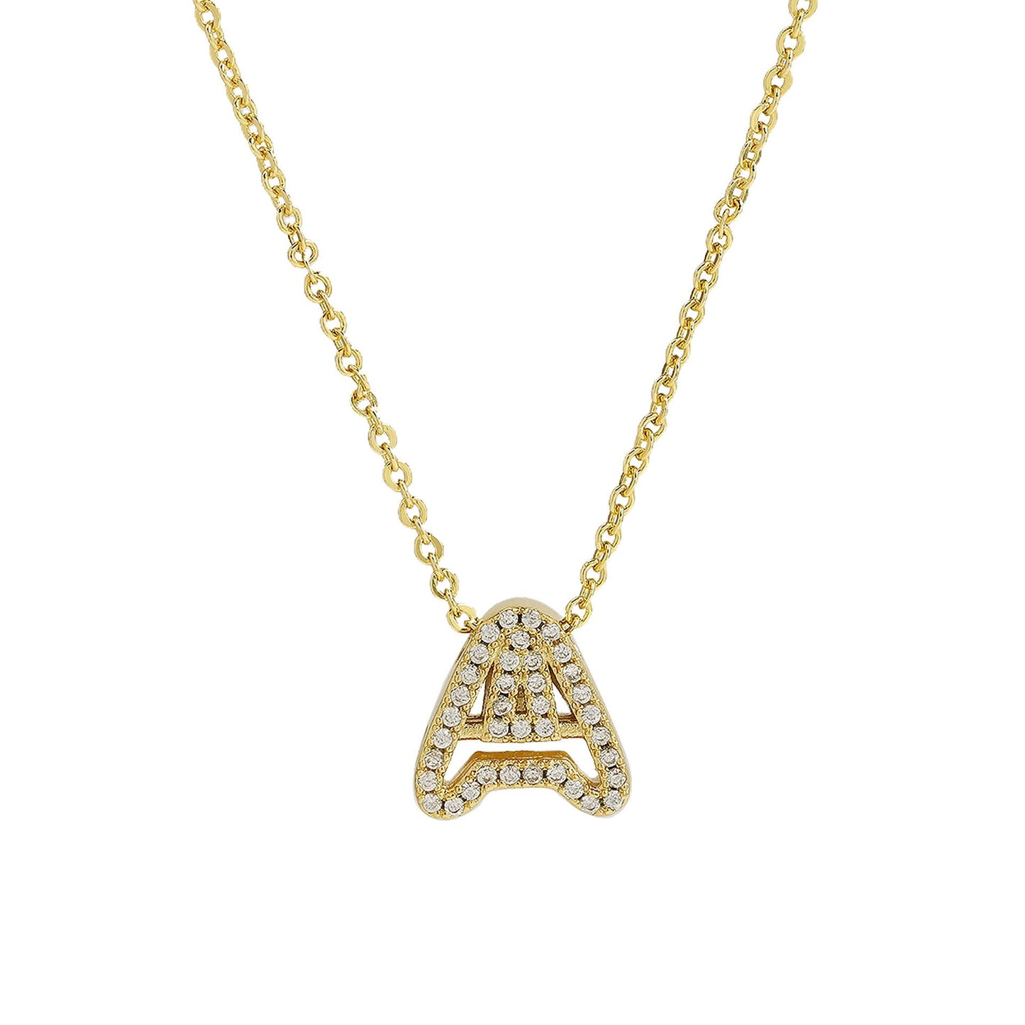 Gold-Plated A–Z English Letter Pendant Necklace