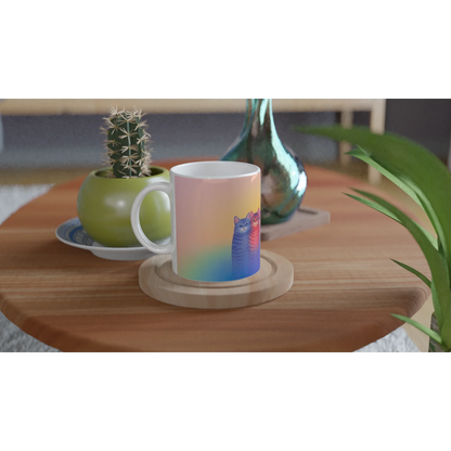 ☕ Delicate & Dreamy Cat Lovers Mug – 11oz Ceramic White Mug 🐾