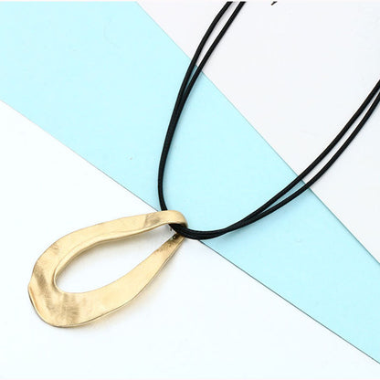 Drop Shape Pendant Oval Irregular Necklace