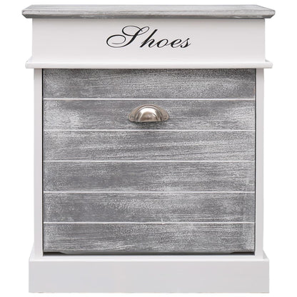 Shoe Cabinet Grey 50x28x58 cm Paulownia Wood