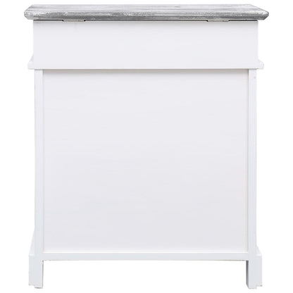 Shoe Cabinet Grey 50x28x58 cm Paulownia Wood