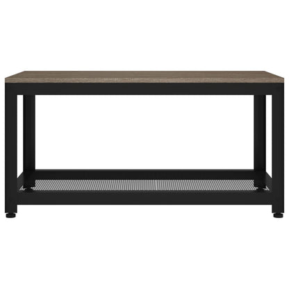 Coffee Table Grey and Black 90x45x45 cm MDF and Iron