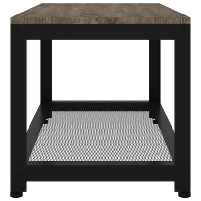 Coffee Table Grey and Black 90x45x45 cm MDF and Iron