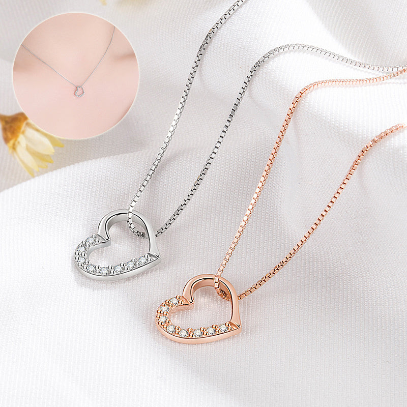 Silver Love Heart Pendant Necklaces