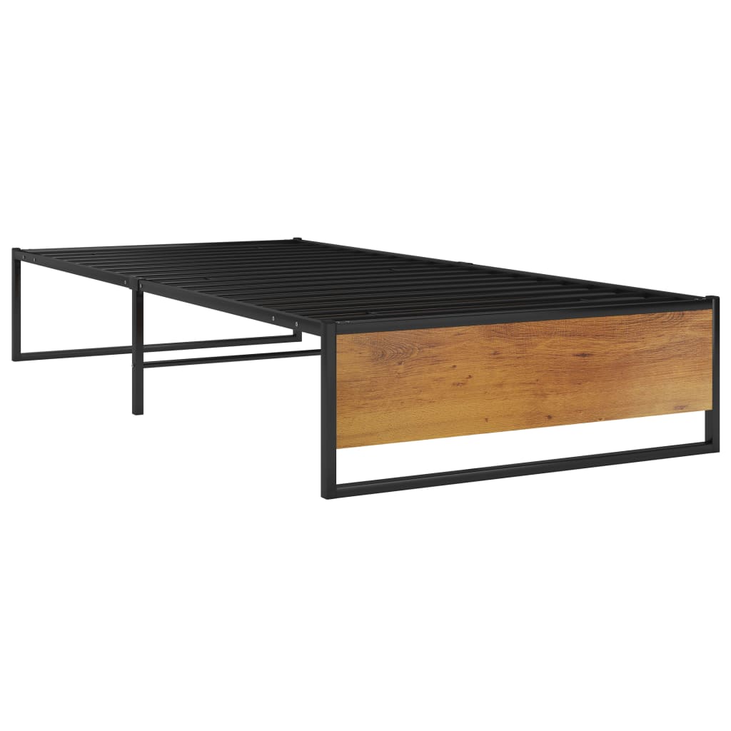Bed Frame without Mattress Black Metal 90x200 cm
