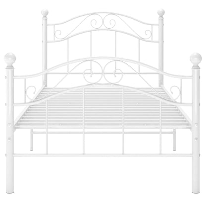 Bed Frame without Mattress White Metal 90x200 cm