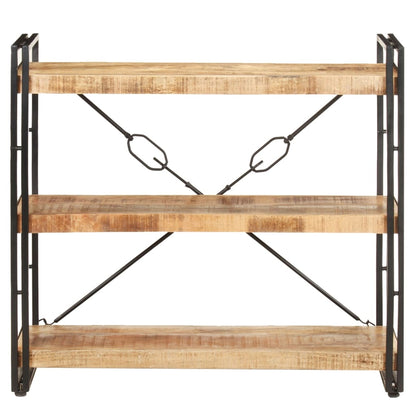 3-Tier Bookcase 90x30x80 cm Solid Mango Wood