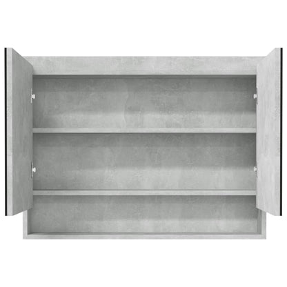 Bathroom Mirror Cabinet 80x15x60 cm MDF Concrete Grey