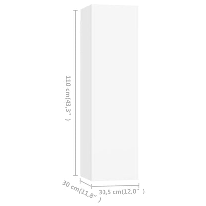 3 Piece TV Cabinet Set White Engineered Wood