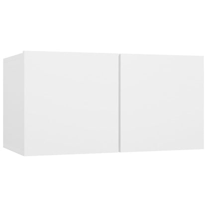 8 Piece TV Cabinet Set White Engineered Wood