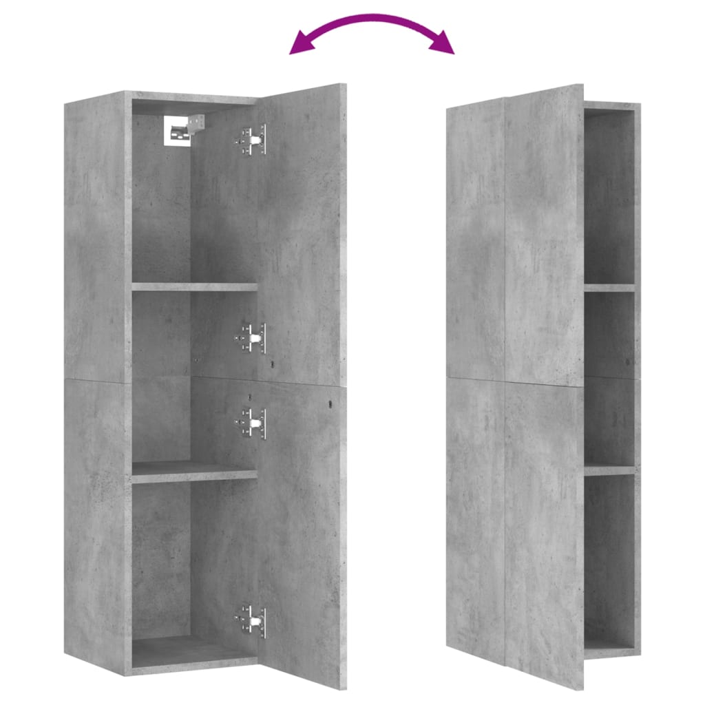 6 Piece TV Cabinet Set Concrete Grey Engineered Wood