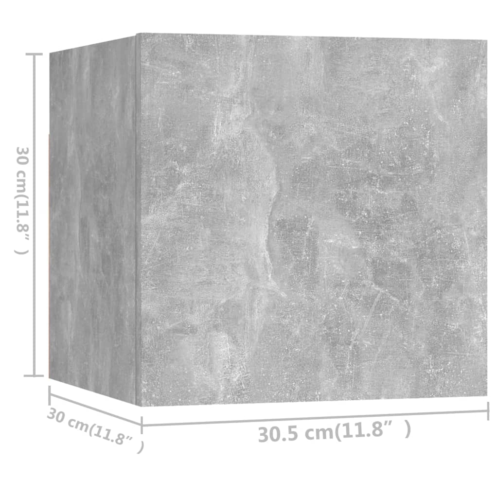 7 Piece TV Cabinet Set Concrete Grey Engineered Wood