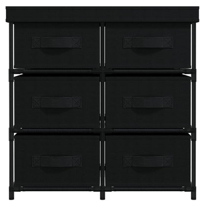 Storage Cabinet with 6 Drawers 55x29x55 cm Black Steel