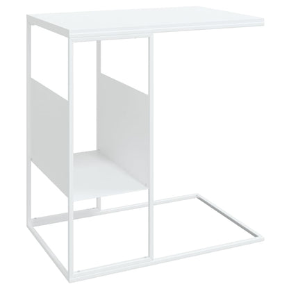 Side Table White 55x36x59.5 cm Engineered Wood