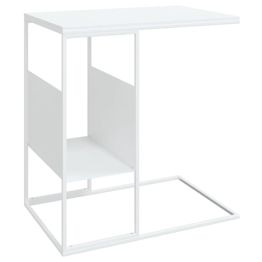 Side Table White 55x36x59.5 cm Engineered Wood