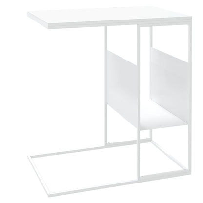 Side Table White 55x36x59.5 cm Engineered Wood