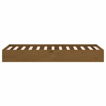 Bed Frame without Mattress Honey Brown Solid Wood 75x190 cm Small Single