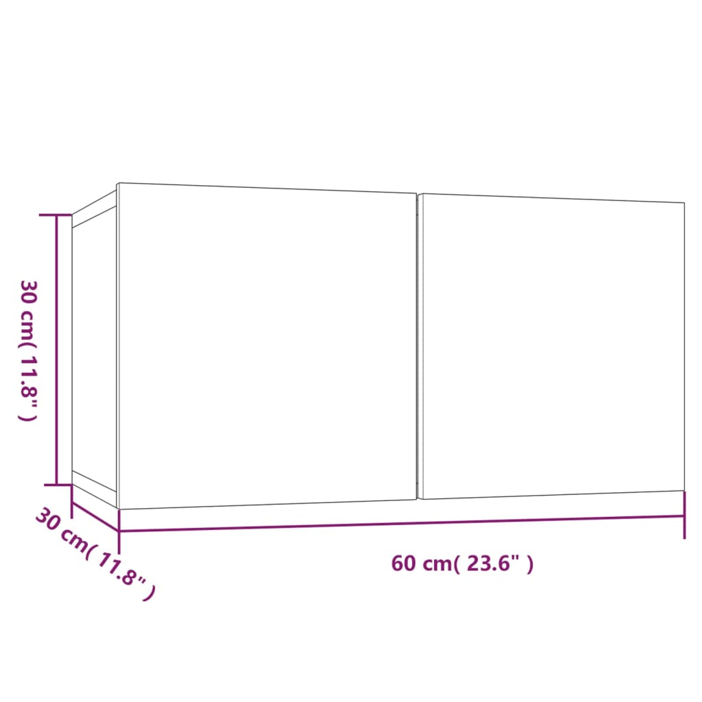 TV Cabinets 8 pcs Grey Sonoma 60x30x30 cm Engineered Wood