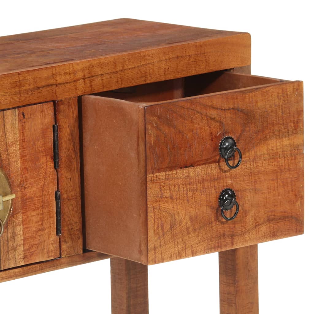 Console Table 120x32x80 cm Solid Rough Wood Acacia
