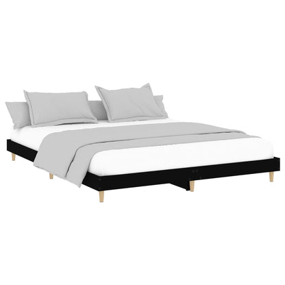 Bed Frame without Mattress Black 150x200 cm King Size Engineered Wood