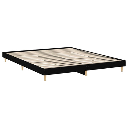 Bed Frame without Mattress Black 150x200 cm King Size Engineered Wood