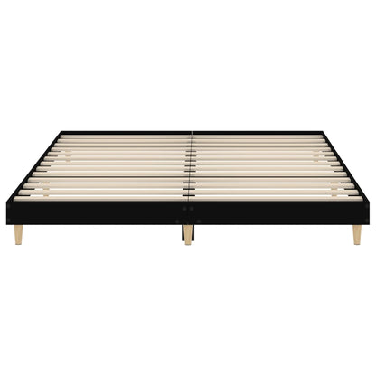 Bed Frame without Mattress Black 150x200 cm King Size Engineered Wood