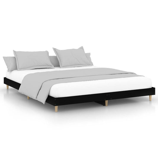 Bed Frame without Mattress Black 120x200 cm Engineered Wood