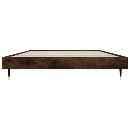 Bed Frame without Mattress Smoked Oak 90x190 cm Single Engineered Wood