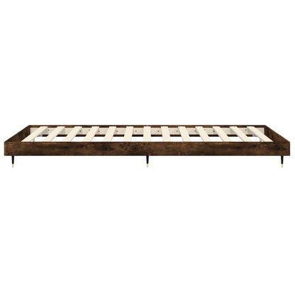 Bed Frame without Mattress Smoked Oak 90x190 cm Single Engineered Wood