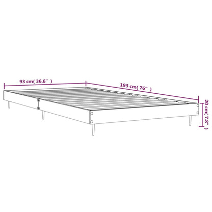 Bed Frame without Mattress Smoked Oak 90x190 cm Single Engineered Wood