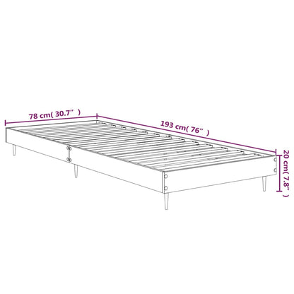 Bed Frame without Mattress Grey Sonoma 75x190 cm Small Single Engineered Wood