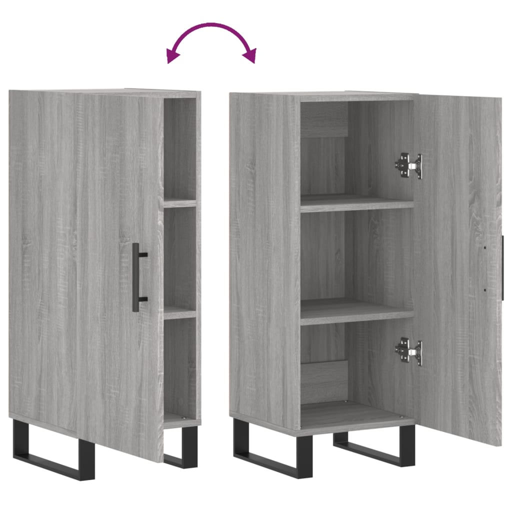 Sideboard Grey Sonoma 34.5x34x90 cm Engineered Wood