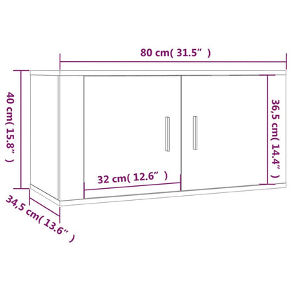 Wall-mounted TV Cabinets 2 pcs Sonoma Oak 80x34.5x40 cm