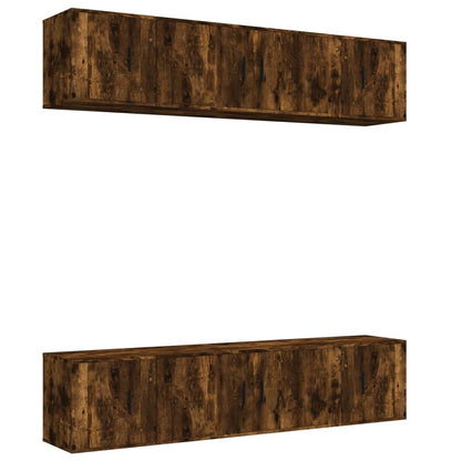 6 Piece TV Cabinet Set Smoked Oak Engineered Wood