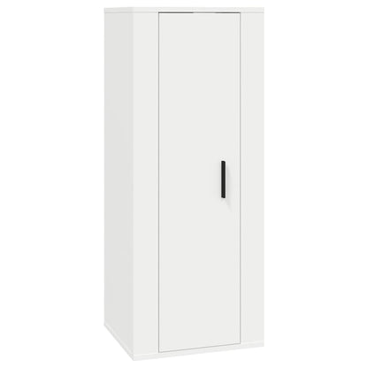 7 Piece TV Cabinet Set White Engineered Wood