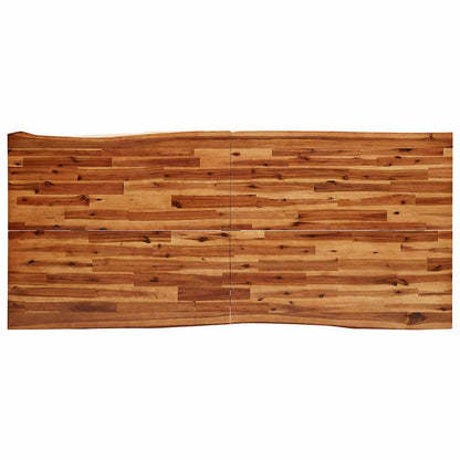 Dining Table with Live Edge 200x90x75 cm Solid Wood Acacia