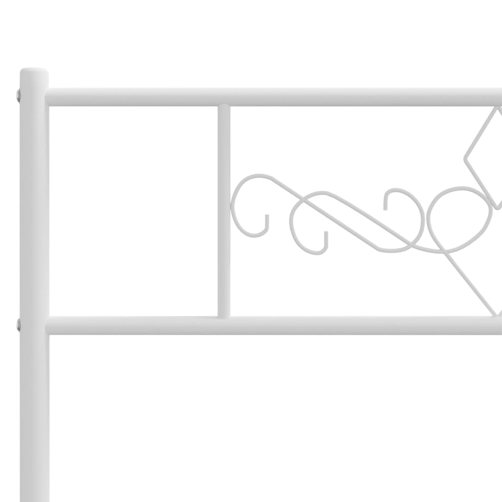 Metal Bed Frame without Mattress with Headboard White 140x200cm
