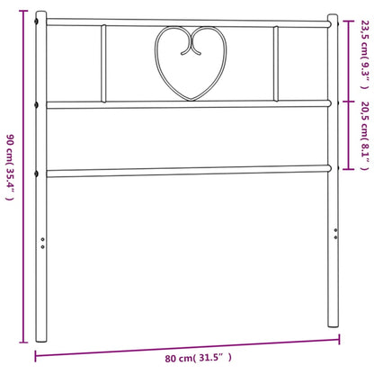 Metal Headboard Black 75 cm
