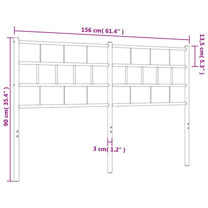 Metal Headboard Black 150 cm