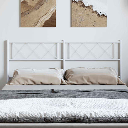 Metal Headboard White 135 cm