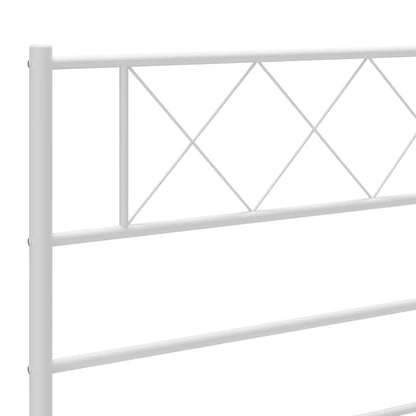 Metal Headboard White 135 cm
