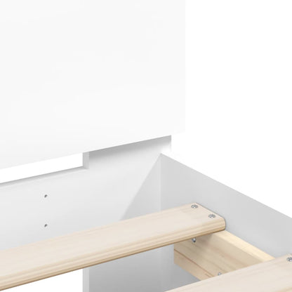 Bed Frame without Mattress with Headboard White 90x200 cm