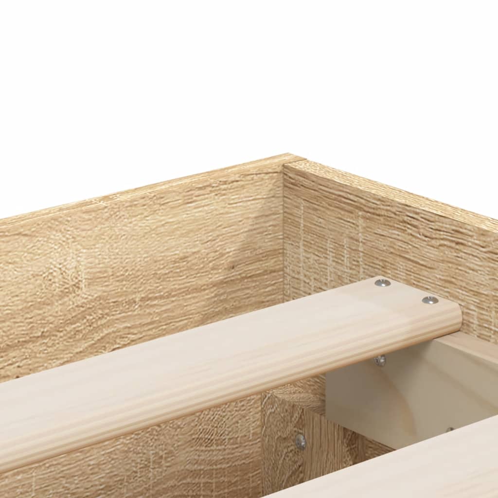 Bed Frame with Drawers without Mattress Sonoma Oak 135x190 cm Double