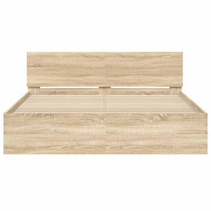Bed Frame without Mattress Sonoma Oak 140x190 cm